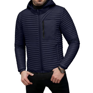 Gran oferta, diseño de logotipo personalizado, abrigos de invierno con burbujas para hombre, chaqueta acolchada brillante de alta calidad deportiva de gran tamaño con cremallera lisa en blanco - Product Image 2