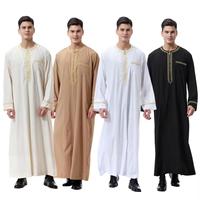 Design brodé Abaya traditionnelle musulmane prière arabe islamique Thobe Maroc Dubaï Thobes vêtements Ramadan