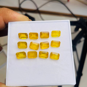 Zafiro Amarillo Natural de Grado AAA, Corte Esmeralda, 12 Piezas, Piedra Preciosa de Buena Calidad, Color Agradable, Perfecto para Fabricación y Pulido, para Joyería - Product Image 1