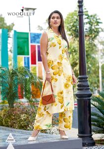 Kurti élégant en rayonne imprimée numériquement pour femme, coupe droite, longueur genou, style Maruti, mode indienne et pakistanaise, tenue de fête pour adultes - Product Image 6