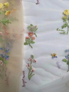 Tissus d'été filles jupe tulle broderie tissu maille suisse français été fille robe tissu - Product Image 4