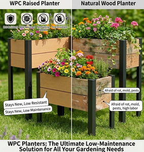 Jardinière surélevée en WPC à montage facile, bac de jardin extérieur en bois composite pour légumes et fleurs, à faire soi-même - Product Image 2