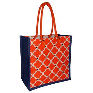 Sac à main d'épicerie de plage en toile de jute avec logo imprimé personnalisé de haute qualité Sac fourre-tout en jute réutilisable pour les courses - Product Image 3