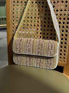 Bolso con cuentas multicolor con asa, bolso de mano, bolso de mano informal, artesanía india, hecho a mano, bolso Baguette, - Product Image 3