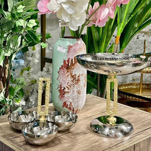 Bol de service artisanal en métal de luxe moderne personnalisé de qualité supérieure mariage multifonctionnel gratuit et autres occasions - Product Image 1