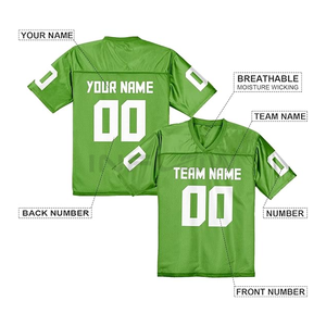 Jersey de Fútbol Americano Estadounidense Salute Green 2025, Cosido, para Adultos y Niños, Bordado Occidental, Malla Deportiva para Exteriores - Product Image 2