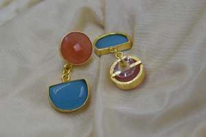 <b>Hot</b> sale fashion earring Manufacturer Supplier Gold Plated <b>Stone</b> stud Earrings - Product Image 2