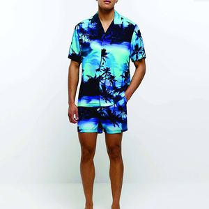 ชุดชายหาดและกางเกงขาสั้นฮาวายสำหรับผู้ชายชุดชายหาดทำจากผ้าระบายอากาศได้ดี - Product Image 2