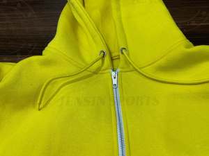 High Quality Luxury Full Face Zip Hoodie Thick 100% Cotton Custom Oversized Heavy Weight Blank - Product Image 3