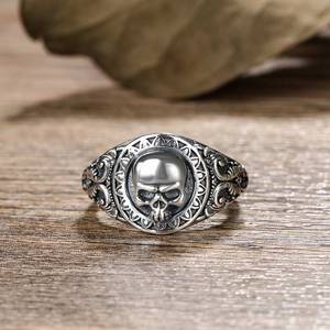 Jeulia Rose Gold Plated Micro Reaper <b>Skull</b> Sterling Silver Inlay <b>Ring</b> - Product Image 3