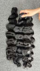 2025 Extensiones de cabello vietnamita crudo sin procesar Doble cutícula dibujada Alineada Tejido ondulado natural Cabello doble dibujado - Product Image 5