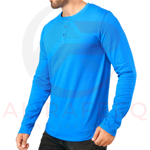 Chemise en coton à manches longues pour hommes de qualité supérieure à imprimé personnalisé de haute qualité à séchage rapide et respirante avec un motif solide - Product Image 3