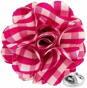 VITTORIO Vico unisex เข็มกลัดติดเนคไทดอกไม้ลายสก็อตสีเงินเมทัลลิกเน้นสำหรับเสื้อโค้ท - Product Image 1