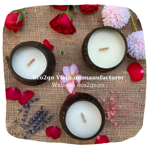 Bol en coquille de noix de coco pour bougie, pour bougie avec Logo de marque Laser gratuit fait de matériel de haute qualité pour la décoration - Product Image 3