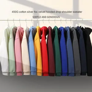 Venta al por mayor de Sudadera con capucha de peso pesado sin cordón Logotipo de impresión digital personalizado francés Terry algodón de gran tamaño hombres sudaderas con capucha para hombres - Product Image 3