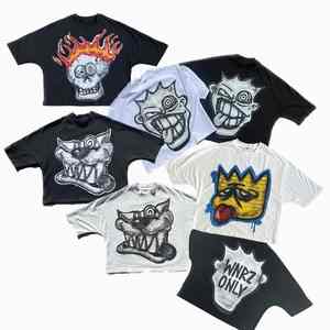 Venta al por mayor OEM DTG Print Tee Logo 100% algodón Hombres Regular Fit Heavyweight Stone Acid Washed Vintage Custom T-Shirt Character - Product Image 1