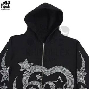 Calidad Premium Último diseño Hombres Rhinestone Sudaderas Básicas Algodón Mezclado Cómodo Nueva llegada Hombres Rhinestone Sudaderas - Product Image 2