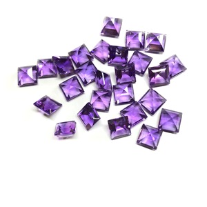 Piedra preciosa de cristal cuadrada de 6mm y 7mm facetada AAA Natural de alta calidad, buen Color, amatista africana, precio al por mayor, IGI facetado Suelto - Product Image 2