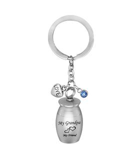 Grand-père personnalisé ma famille mon ami urnes pour cendres en acier inoxydable mémorial souvenir crémation porte-clés bijoux taille personnalisée - Product Image 1