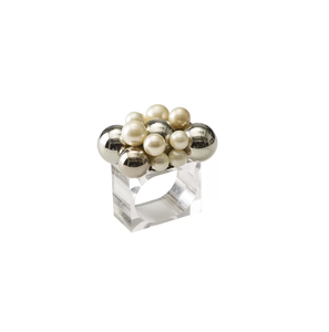 Rondelles de serviette au design élégant Rond de serviette en acrylique Anneaux de serviette en bois faits à la main pour la décoration de table de mariage en Inde - Product Image 1