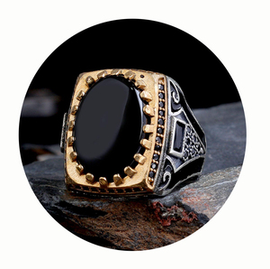 แหวนผู้ชายคุณภาพสูงจากตุรกี แหวนเงินแท้ 925 ประดับด้วยหินธรรมชาติ ขายส่งเครื่องประดับจากตุรกี - Product Image 4