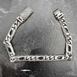 Handmade Sterling Silver Men's Cuban Link Chain <b>Bracelet</b> with Diamond Bold Masculine Jewelry Gift for Anniversary - Product Image 5