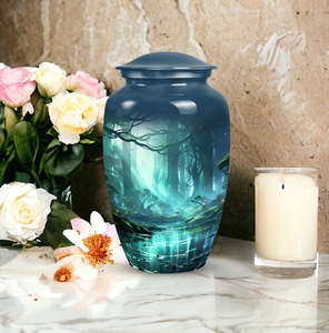 โกศบรรจุอัฐิสำหรับผู้ใหญ่ ทำจากไม้ สำหรับผู้หญิง เป็นมิตรกับสิ่งแวดล้อม ปรับแต่งได้ สไตล์อเมริกัน/ยุโรป ความจุ 220 คิวบิกอินช์ ขนาด 10 นิ้ว - Product Image 4