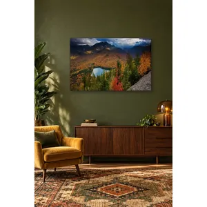 Impression sur toile de paysage d'automne avec forêt et lac de montagne Fida - Product Image 2