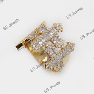 Bague en diamant de luxe en argent 925 pour hommes avec VVS Moissanite Baguette Hiphop Style Iced Ring Factory Circle Design Cadeau parfait - Product Image 6