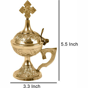Fournisseur en gros Brûleur d'encens en laiton gaufré poli ordinaire Vente en gros Prix raisonnable Brûleur d'encens Accessoires religieux - Product Image 5