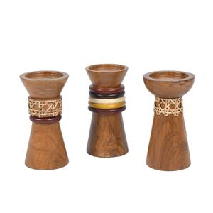 Bougeoir pilier décoratif en bois fabriqué à la main bougeoir de noël et de pâques pour la décoration intérieure - Product Image 4