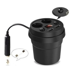 Cargador de Coche Digital Multi-Contacto para 2 Encendedores - Colores Surtidos - Product Image 1