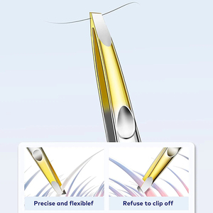 Pinces à épiler fantaisie en acier inoxydable, pointe inclinée, 4 pouces, couleurs or et argent - Product Image 5