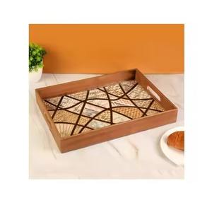 Bandeja de Madera Premium Hecha a Mano con Recubrimiento de Esmalte para Desayuno, Hora del Té, Bodas y Uso Doméstico - Product Image 3