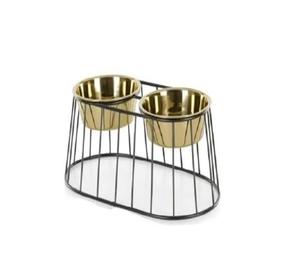 Customisable Double Pet <b>Bowl</b> <b>Stand</b> Black Copper Metal Wire <b>Stand</b> with Food Water <b>Bowls</b> for <b>Dogs</b> Home Decor <b>Dog</b> <b>Bowl</b> Decor - Product Image 1