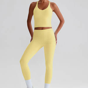 Ensemble de yoga pour femmes, taille mi-haute, service OEM, vêtements professionnels, taille plus, respirant, séchage rapide - Product Image 2