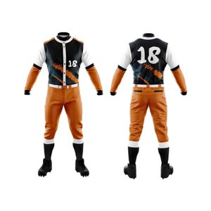Personnalisé 100% Polyester Sublimation Hommes Jeunes Baseball Uniformes Bouton Jersey Pantalon Respirant Ensembles Techniques imprimées pour - Product Image 4