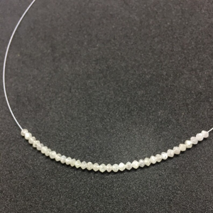 Fil de perles de diamant à facettes de couleur blanche naturelle de 3mm, collier de perles de diamant en forme de fantaisie pour la fabrication de bijoux - Product Image 3