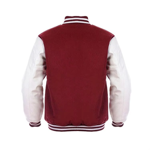 Nouvelle arrivée Veste de baseball en laine 100% de couleur marron foncé pour homme avec manches en cuir surdimensionnées à boutons - Product Image 5