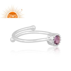 Dernière conception Bague empilable en argent sterling 925 fin avec améthyste rose naturelle Fabricant de bijoux personnalisé - Product Image 3