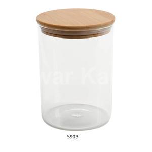 Set of 4 Pcs <b>Glass</b> With Lid for Coffee Nuts Tea Sugar <b>Storage</b> Container Decorative Set for Kitchen - Product Image 3