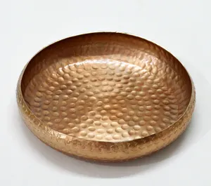 Copper Plated Hammered Bowl Amazon Hot Sale Round Shape Cheap Tableware Bowl for Home Hotel and Restaurant Serving Bowl
