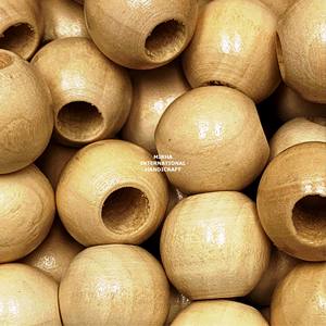 Lot de 4 perles en bois à facettes caramel 20mm en forme et taille de perles en bois colorées personnalisées Livraison rapide depuis l'Inde - Product Image 2