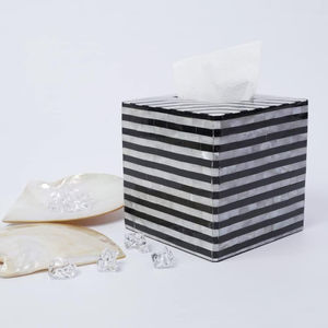 Classique maison hôtel décor vaisselle support de stockage de mouchoirs en incrustation d'os porte-mouchoir rectangulaire distributeur de mouchoirs - Product Image 5