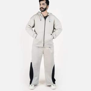 Survêtement unisexe personnalisé à coupe ample avec panneaux évasés, en molleton de coton de haute qualité et service OEM - Product Image 1