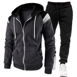 Conjunto de chándal de fitness de dos piezas ajustado con cremallera personalizado para Hombre Ropa de fitness personalizada para correr reflectante 3M para invierno - Product Image 5