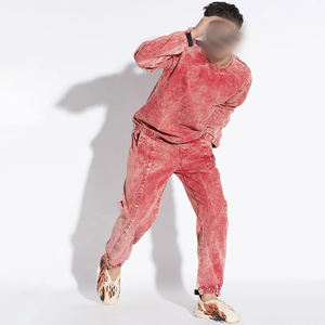 Ensemble de survêtement tendance délavé à l'acide pour hommes et femmes, ensemble streetwear vintage délavé, survêtement personnalisé OEM pour usage décontracté - Product Image 4