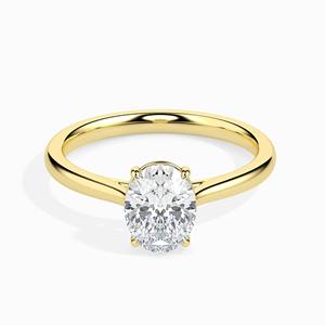 Bague de fiançailles solitaire 1,50 CTW en diamant CVD de laboratoire, taille ovale VS1, en or 14K, sertie à griffes, bijoux de mariage fins - Product Image 1