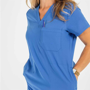 Venta caliente personalizado Scrubs Set estiramiento transpirable mujeres Jogger enfermería Scrubs uniformes médicos Spandex Hospital uniformes quirúrgicos - Product Image 2