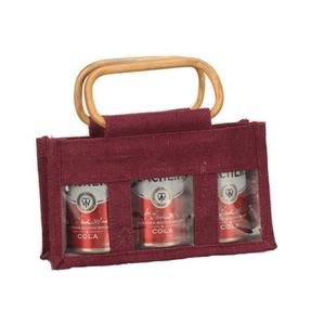 Bolsa de vino de yute ecológica del fabricante indio, impresión personalizada para múltiples botellas, solución de compras para vino y cerveza - Product Image 1